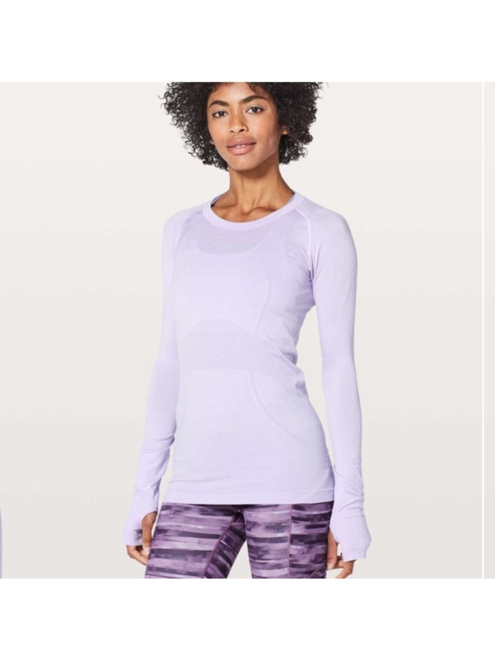 lululemon Swiftly Tech Long Sleeve Crew Light Purple Sz 4